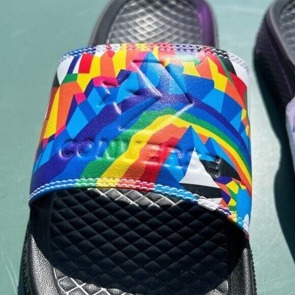 NWOT Unisex Converse rainbow multicolored slides - Picture 4 of 9